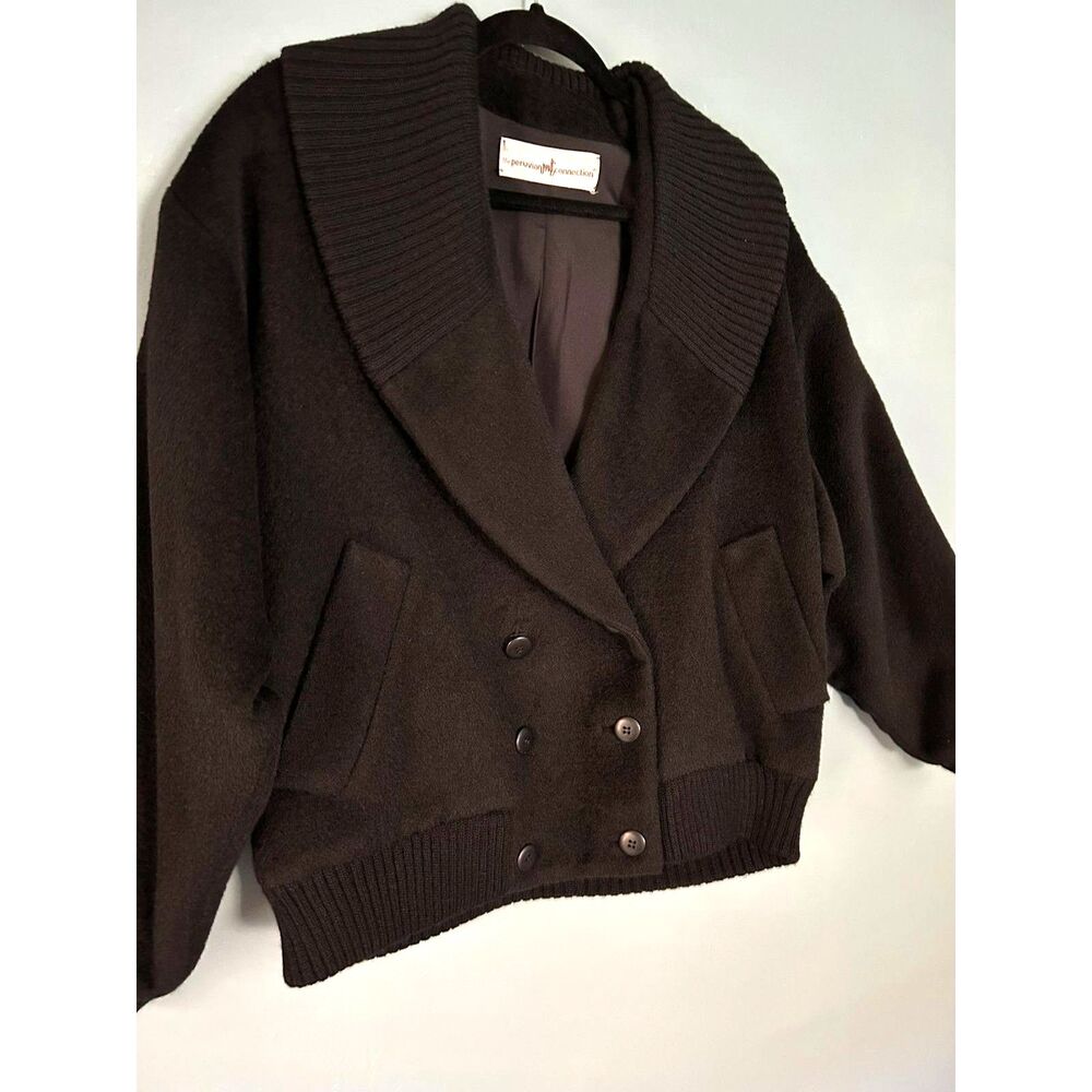 Peruvian Connection Black Lined Bomber Jacket Sha… - image 3